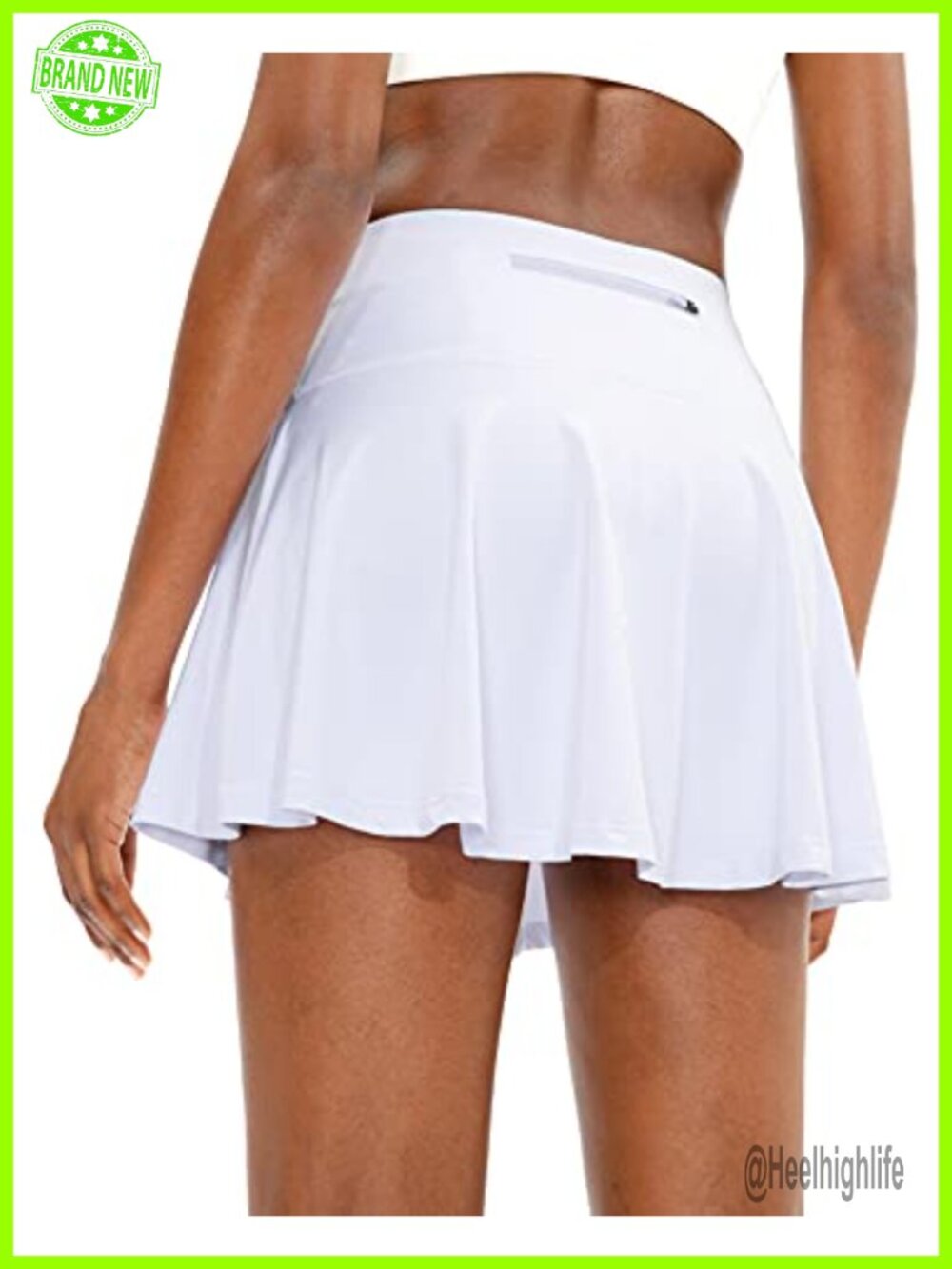 Pleated Tennis Skirt with 4 Pockets Built-in Short Liner High Waist Active Skort